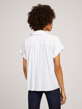 Strukturierte Kurzarm-Bluse im Oversized-Fit - Frauen - White Strukturierte Kurzarm-Bluse im Oversized-Fit - Frauen - White - 2 - Mine to five