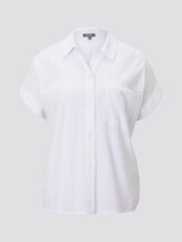 Strukturierte Kurzarm-Bluse im Oversized-Fit - Frauen - White Strukturierte Kurzarm-Bluse im Oversized-Fit - Frauen - White - 7 - Mine to five