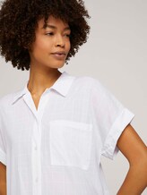 Strukturierte Kurzarm-Bluse im Oversized-Fit - Frauen - White Strukturierte Kurzarm-Bluse im Oversized-Fit - Frauen - White - 9 - Mine to five