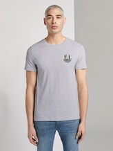 T-Shirt mit Fußball-Prints - Männer - Light Stone Grey Melange T-Shirt mit Fußball-Prints - Männer - Light Stone Grey Melange - 1 - TOM TAILOR Denim