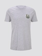 T-Shirt mit Fußball-Prints - Männer - Light Stone Grey Melange T-Shirt mit Fußball-Prints - Männer - Light Stone Grey Melange - 7 - TOM TAILOR Denim
