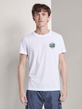T-Shirt mit Fußball-Prints - Männer - White T-Shirt mit Fußball-Prints - Männer - White - 1 - TOM TAILOR Denim