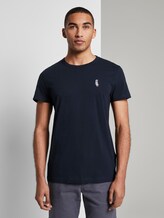 T-Shirt mit kleiner Sportsocken-Stickerei - Männer - Sky Captain Blue T-Shirt mit kleiner Sportsocken-Stickerei - Männer - Sky Captain Blue - 1 - TOM TAILOR Denim