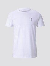 T-Shirt mit kleiner Sportsocken-Stickerei - Männer - White T-Shirt mit kleiner Sportsocken-Stickerei - Männer - White - 7 - TOM TAILOR Denim