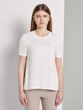 T-Shirt im Materialmix - Frauen - Off White T-Shirt im Materialmix - Frauen - Off White - 1 - TOM TAILOR Denim