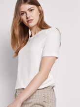 T-Shirt im Materialmix - Frauen - Off White T-Shirt im Materialmix - Frauen - Off White - 5 - TOM TAILOR Denim