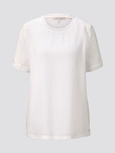 T-Shirt im Materialmix - Frauen - Off White T-Shirt im Materialmix - Frauen - Off White - 7 - TOM TAILOR Denim