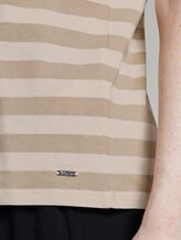Gestreiftes T-Shirt mit Bio-Baumwolle - Frauen - beige white stripe Gestreiftes T-Shirt mit Bio-Baumwolle - Frauen - beige white stripe - 10 - TOM TAILOR Denim