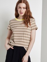 Gestreiftes T-Shirt mit Bio-Baumwolle - Frauen - beige white stripe Gestreiftes T-Shirt mit Bio-Baumwolle - Frauen - beige white stripe - 5 - TOM TAILOR Denim