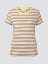 Gestreiftes T-Shirt mit Bio-Baumwolle - Frauen - beige white stripe Gestreiftes T-Shirt mit Bio-Baumwolle - Frauen - beige white stripe - 7 - TOM TAILOR Denim