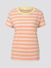 Gestreiftes T-Shirt mit Bio-Baumwolle - Frauen - papaya white stripe Gestreiftes T-Shirt mit Bio-Baumwolle - Frauen - papaya white stripe - 7 - TOM TAILOR Denim