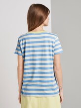 Gestreiftes T-Shirt mit Bio-Baumwolle - Frauen - mid blue white stripe Gestreiftes T-Shirt mit Bio-Baumwolle - Frauen - mid blue white stripe - 2 - TOM TAILOR Denim