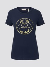 T-Shirt with a Love print - Women - Real Navy Blue T-Shirt with a Love print - Women - Real Navy Blue - 7 - TOM TAILOR Denim