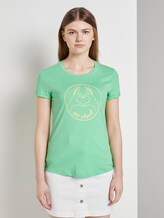 Love-Print T-Shirt mit Bio-Baumwolle - Frauen - dusty apple green Love-Print T-Shirt mit Bio-Baumwolle - Frauen - dusty apple green - 1 - TOM TAILOR Denim