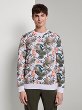 Sweatshirt mit tropischem Print - Männer - white colorful botanical print Sweatshirt mit tropischem Print - Männer - white colorful botanical print - 1 - TOM TAILOR Denim
