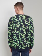Sweatshirt mit tropischem Print - Männer - navy green leaf plant print Sweatshirt mit tropischem Print - Männer - navy green leaf plant print - 2 - TOM TAILOR Denim