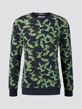 Sweatshirt mit tropischem Print - Männer - navy green leaf plant print Sweatshirt mit tropischem Print - Männer - navy green leaf plant print - 7 - TOM TAILOR Denim