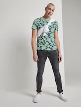 T-Shirt mit Alloverprint - Männer - mint navy leaf plant print T-Shirt mit Alloverprint - Männer - mint navy leaf plant print - 3 - TOM TAILOR Denim