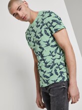 T-Shirt mit Alloverprint - Männer - mint navy leaf plant print T-Shirt mit Alloverprint - Männer - mint navy leaf plant print - 5 - TOM TAILOR Denim