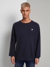 Strukturiertes Langarmshirt mit Stickerei - Männer - Sky Captain Blue Strukturiertes Langarmshirt mit Stickerei - Männer - Sky Captain Blue - 1 - TOM TAILOR Denim