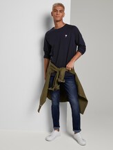 Strukturiertes Langarmshirt mit Stickerei - Männer - Sky Captain Blue Strukturiertes Langarmshirt mit Stickerei - Männer - Sky Captain Blue - 3 - TOM TAILOR Denim