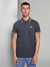 Poloshirt mit Stickerei in Melange-Optik - Männer - Sky Captain Blue Non-Solid Poloshirt mit Stickerei in Melange-Optik - Männer - Sky Captain Blue Non-Solid - 1 - TOM TAILOR Denim