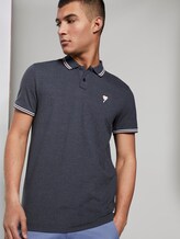 Poloshirt mit Stickerei in Melange-Optik - Männer - Sky Captain Blue Non-Solid Poloshirt mit Stickerei in Melange-Optik - Männer - Sky Captain Blue Non-Solid - 5 - TOM TAILOR Denim