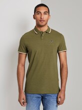 Poloshirt mit Stickerei in Melange-Optik - Männer - faded moss green melange Poloshirt mit Stickerei in Melange-Optik - Männer - faded moss green melange - 1 - TOM TAILOR Denim
