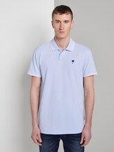 Poloshirt mit Stickerei in Melange-Optik - Männer - fresh icy blue melange Poloshirt mit Stickerei in Melange-Optik - Männer - fresh icy blue melange - 1 - TOM TAILOR Denim