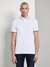 Poloshirt mit Allover-Print - Männer - white mini palm leaf dot print Poloshirt mit Allover-Print - Männer - white mini palm leaf dot print - 1 - TOM TAILOR Denim