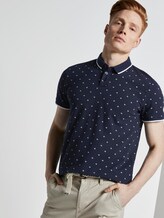 Poloshirt mit Allover-Print - Männer - navy mini palm leaf dot print Poloshirt mit Allover-Print - Männer - navy mini palm leaf dot print - 5 - TOM TAILOR Denim