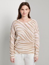 Pullover im Zebra-Muster - Frauen - ecru zebra design Pullover im Zebra-Muster - Frauen - ecru zebra design - 1 - Mine to five