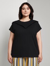 T-Shirt mit Fransen-Detail - Frauen - Deep Black T-Shirt mit Fransen-Detail - Frauen - Deep Black - 1 - My True Me