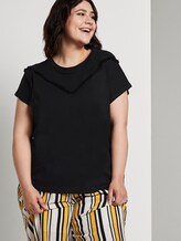 T-Shirt mit Fransen-Detail - Frauen - Deep Black T-Shirt mit Fransen-Detail - Frauen - Deep Black - 5 - My True Me