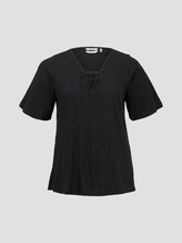 T-Shirt mit Schnürung am Ausschnitt - Frauen - Deep Black T-Shirt mit Schnürung am Ausschnitt - Frauen - Deep Black - 7 - My True Me