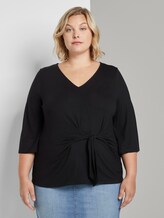 Bluse mit Knoten-Detail - Frauen - Deep Black Bluse mit Knoten-Detail - Frauen - Deep Black - 1 - My True Me