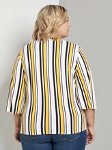 Blouse with knotted details - Women - black yellow stripe Blouse with knotted details - Women - black yellow stripe - 2 - My True Me
