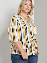 Blouse with knotted details - Women - black yellow stripe Blouse with knotted details - Women - black yellow stripe - 5 - My True Me