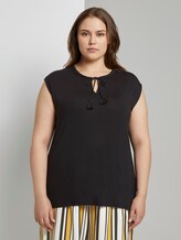 Ärmellose Bluse mit Schleifen-Detail - Frauen - Deep Black Ärmellose Bluse mit Schleifen-Detail - Frauen - Deep Black - 1 - My True Me