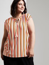 Ärmellose Bluse mit Schleifen-Detail - Frauen - mutlicolor stripe Ärmellose Bluse mit Schleifen-Detail - Frauen - mutlicolor stripe - 5 - My True Me