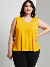 Ärmellose Bluse mit Häkel-Details am Ausschnitt - Frauen - deep golden yellow Ärmellose Bluse mit Häkel-Details am Ausschnitt - Frauen - deep golden yellow - 5 - My True Me