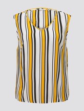 Ärmellose Bluse mit Häkel-Details am Ausschnitt - Frauen - black yellow stripe Ärmellose Bluse mit Häkel-Details am Ausschnitt - Frauen - black yellow stripe - 7 - My True Me
