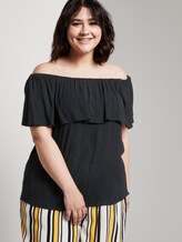 Gestreifte Carmen-Bluse - Frauen - Deep Black Gestreifte Carmen-Bluse - Frauen - Deep Black - 5 - My True Me