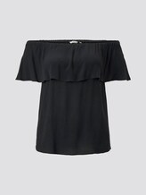 Gestreifte Carmen-Bluse - Frauen - Deep Black Gestreifte Carmen-Bluse - Frauen - Deep Black - 7 - My True Me