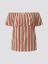 Blouse with a Carmen neckline and flounce - Women - mutlicolor stripe Blouse with a Carmen neckline and flounce - Women - mutlicolor stripe - 7 - My True Me
