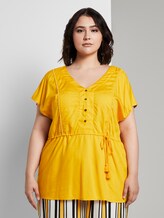 Flowing blouse with tassel details - Women - deep golden yellow Flowing blouse with tassel details - Women - deep golden yellow - 1 - My True Me