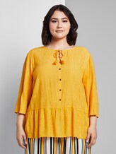 Sommerliche Tunika mit Quasten-Details - Frauen - deep golden yellow Sommerliche Tunika mit Quasten-Details - Frauen - deep golden yellow - 1 - My True Me