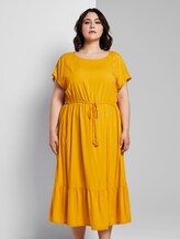 Summer dress with crochet details - Women - deep golden yellow Summer dress with crochet details - Women - deep golden yellow - 1 - My True Me