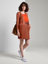 Knitted bolero with side slits - Women - Goji Orange Knitted bolero with side slits - Women - Goji Orange - 3 - TOM TAILOR