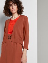Knitted bolero with side slits - Women - Goji Orange Knitted bolero with side slits - Women - Goji Orange - 5 - TOM TAILOR